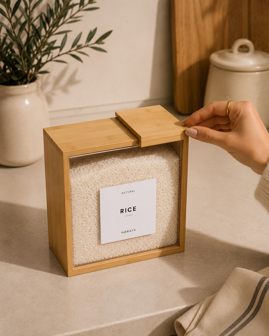Boîte de rangement en bambou